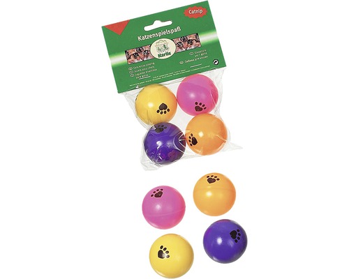 Cat toy Karlie PingPong balls Ø 4 cm 4 pieces random color selection