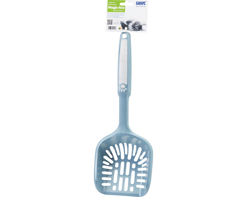 Cat litter scoop Savic XXL Mega cat litter scoop litter spoon with rubberized handle, extra long approx. 40 x 10 x 7.5 cm blue-grey