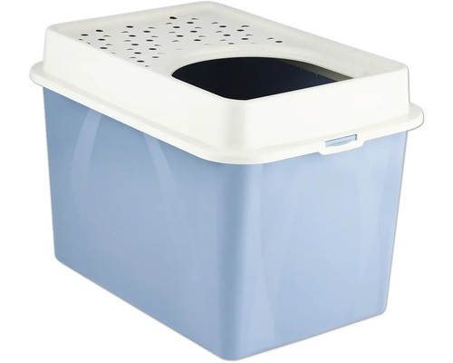Cat litter box Rotho cat litter box Eco Berty open at the top, top entrance 57.2 x 39.3 x 40.4 cm blue