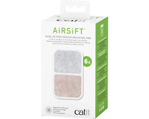 Cat litter box filter catit AiRSiFT Dual Action Pad, pack of 6