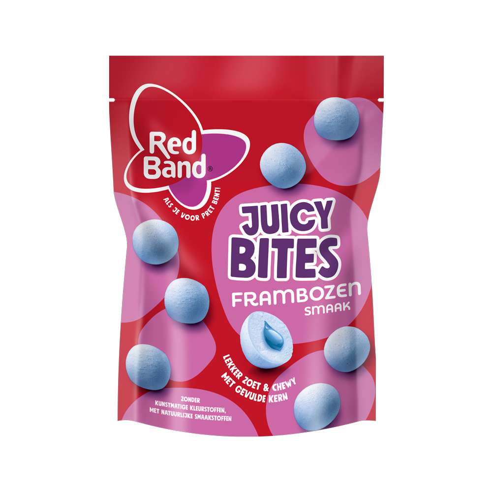 Red Band Chewy candy Juicy Bites Raspberry