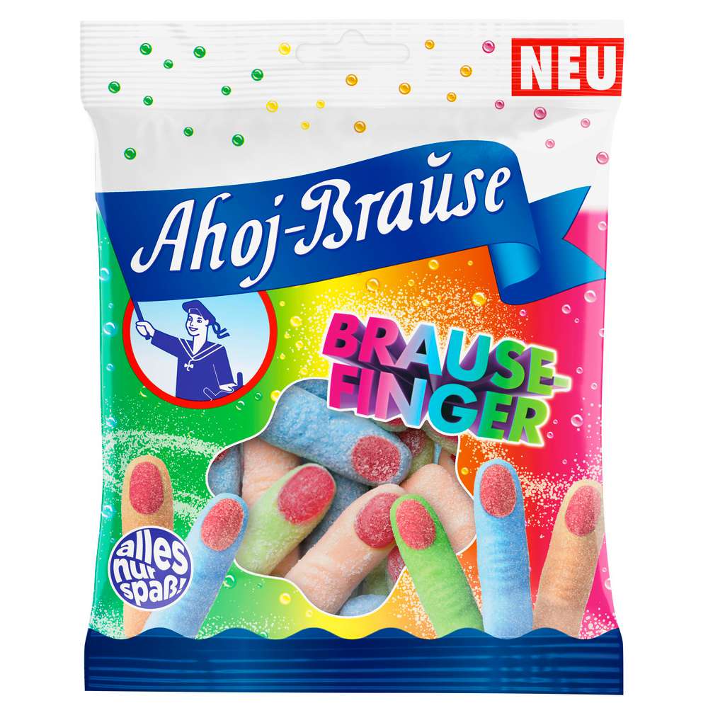 Ahoj-Brause Chewy candy with fruit gum, fizzy finger 150g