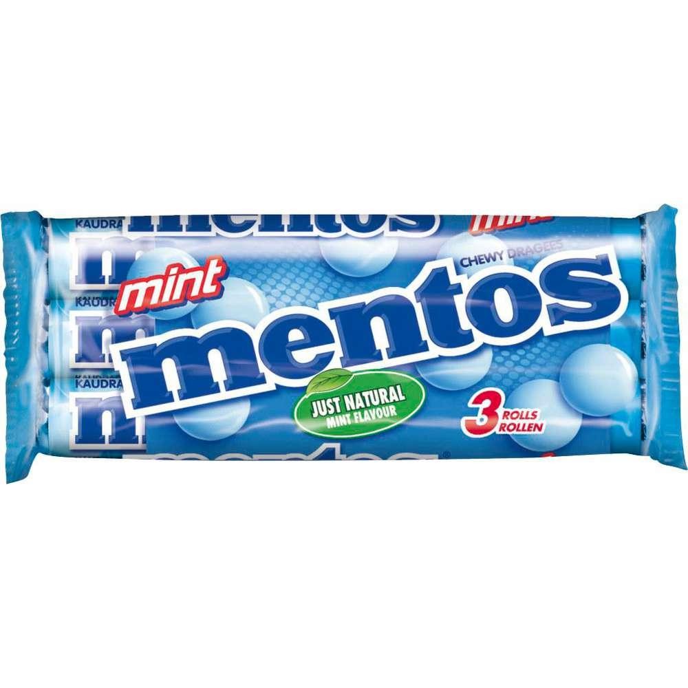 Mentos Chewy sweets, mint, pack of 3 (3x 0.038 kilograms)