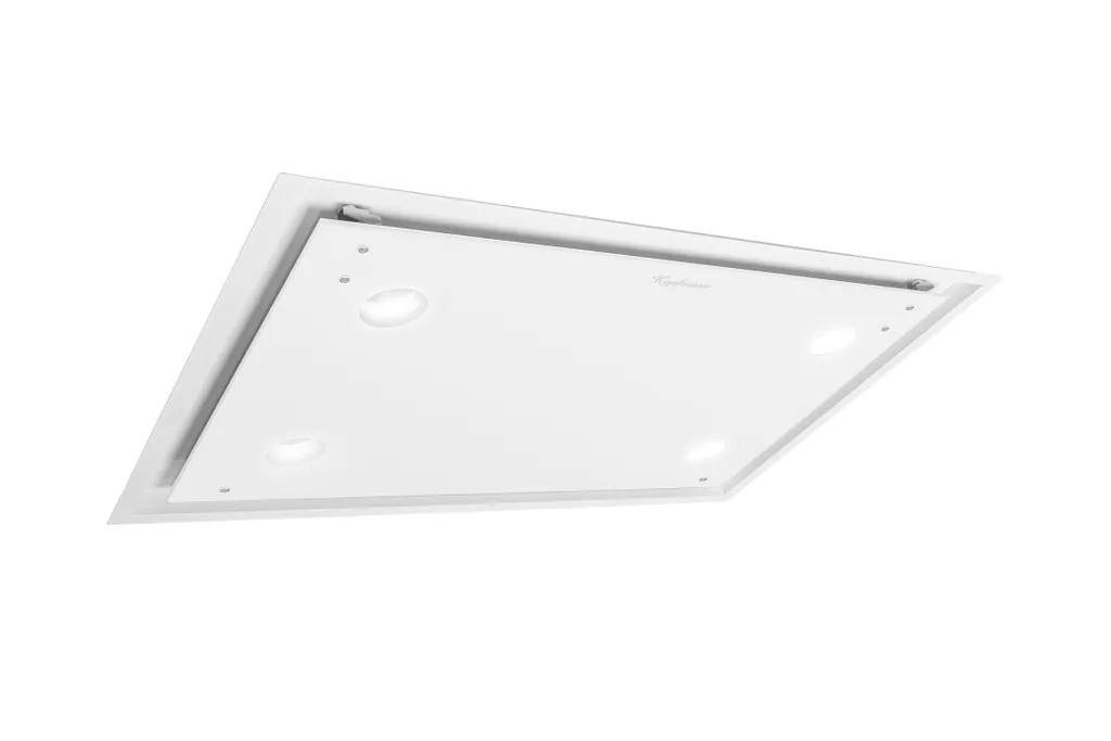 KAUFMANN Ceiling Hood Tegmento 90 WH, 90 cm Extractor Hood, 850 m³/h, White Glass, Extraction/Recirculation