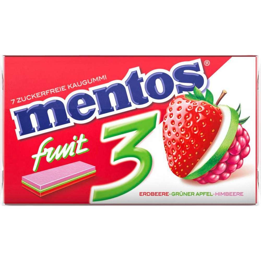 Mentos Apple-Strawberry-Raspberry Chewing Gum Strips, sugar-free