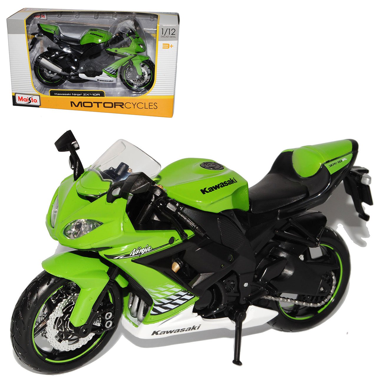 Kawasaki ZX-10R Ninja Green White 1/12 Maisto model motorcycle model car