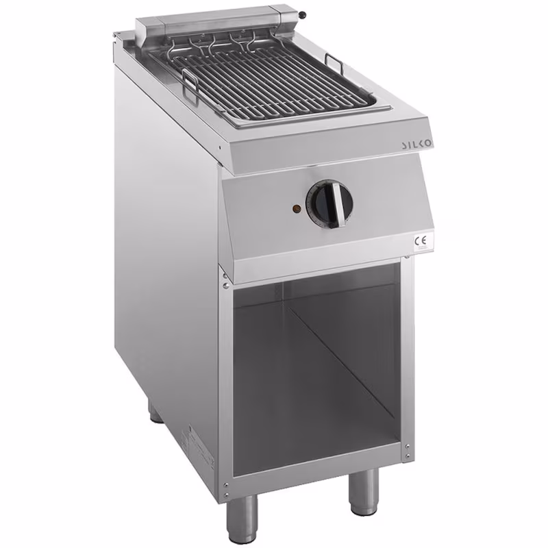 KBS electric vapor grill 4.8 kW, water basin and drain tap, open base