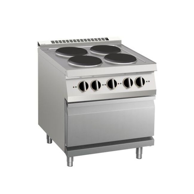 KBS electric stove with 4 burners, 4 x 2.6 kW, and electric oven, 800 x 730 x 900 mm, 400 volts