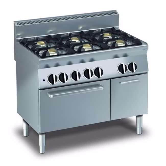 KBS Gas Cooker with Gas Oven, 6 Burners, Piezo Ignition and Pilot Flame, 33.5 kW