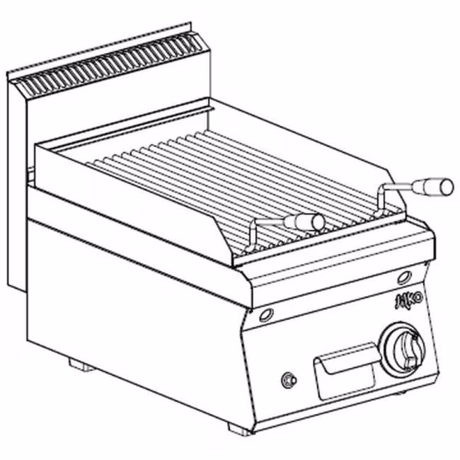 KBS Gas Lava Stone Grill 1 Heating Zone Tabletop Unit Grease Collection Drawer Lava Stones