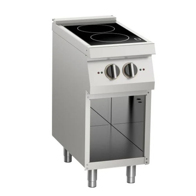 KBS induction hob, 2 cooking zones, 2 x 3.5 kW, open base unit, 400 x 730 x 900 mm, 400 volts