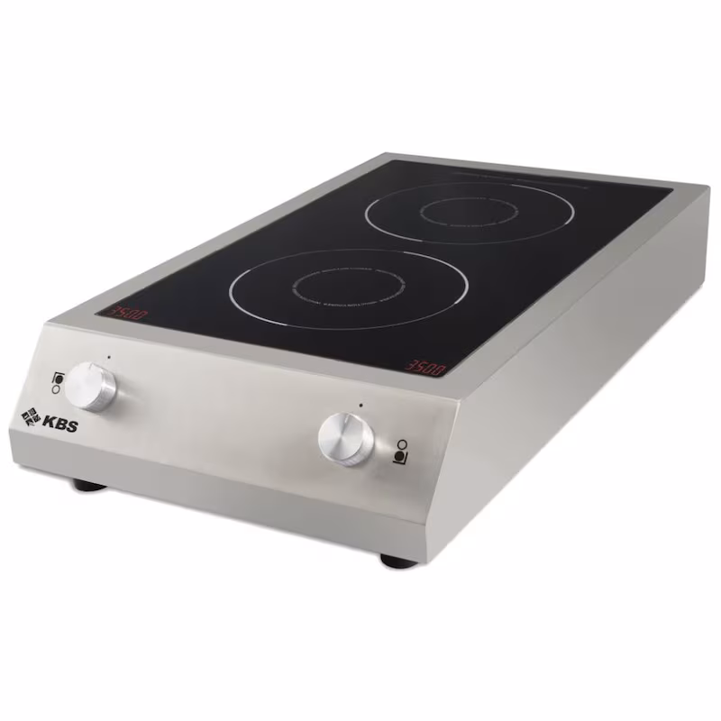 KBS induction hob with rotary control 2x 3.5 kW with Schott Ceran surface 400V