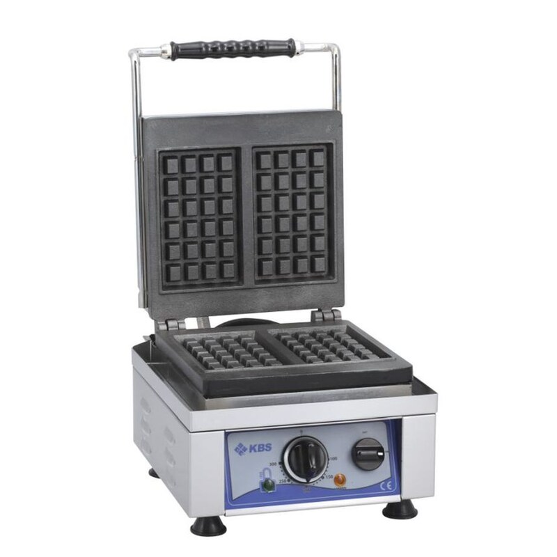 KBS Gastrotechnik KBS waffle iron with interchangeable baking plate for 2 waffles, 10.2 x 16.4 x 2.6 cm, 230V