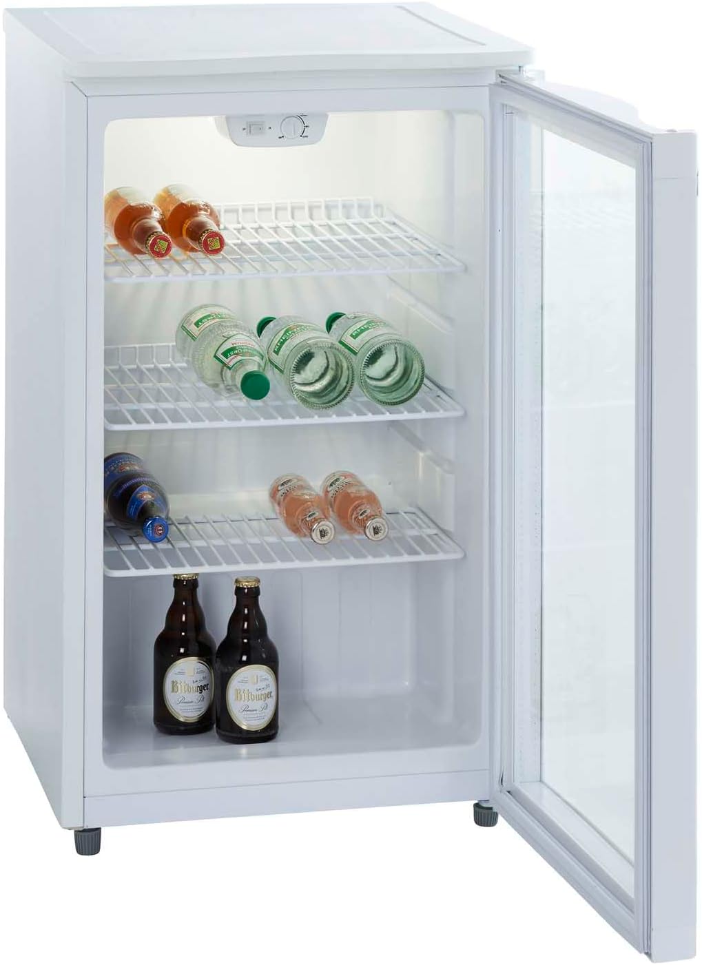 PKM Store PKM gks102 Freestanding B White Drink Cooler - Drinks Cooler (Freestanding, White, 3 Shelves, Right, 130 L, 137 (L)