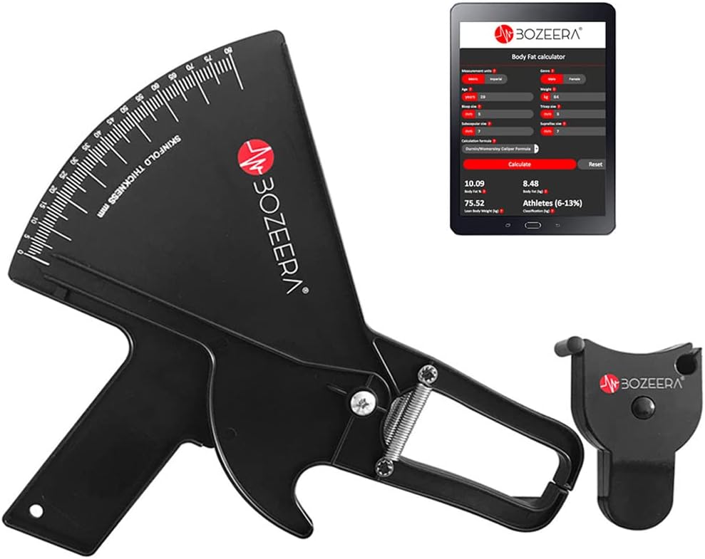 Bozeera Store Caliper Body Fat Tongs Pro and Body Measuring Tape / Body Fat Meter Pro and Perimeter Tape Measure - Includes Free Software, Video Instructions and German User Manual - Bozeera: Premium Set