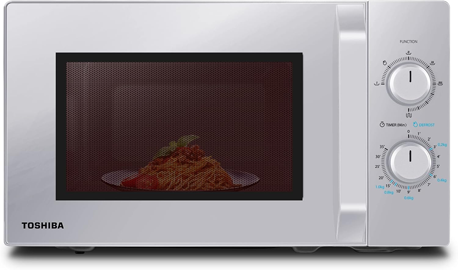 Toshiba MW2-MG20PF(SL) Microwave Oven with Crispy Grill & Combination Function, 5 Power Levels, 1000 W Grill Power, Silver