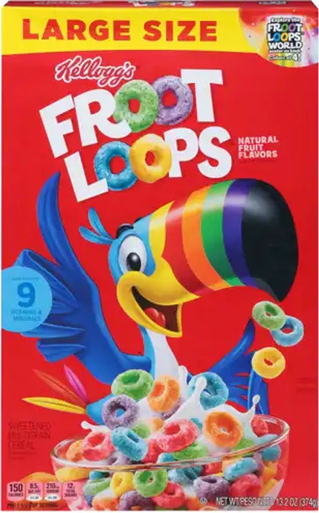 Kellogg's Froot Loops Natural Fruit Flavors Large Size 374 g