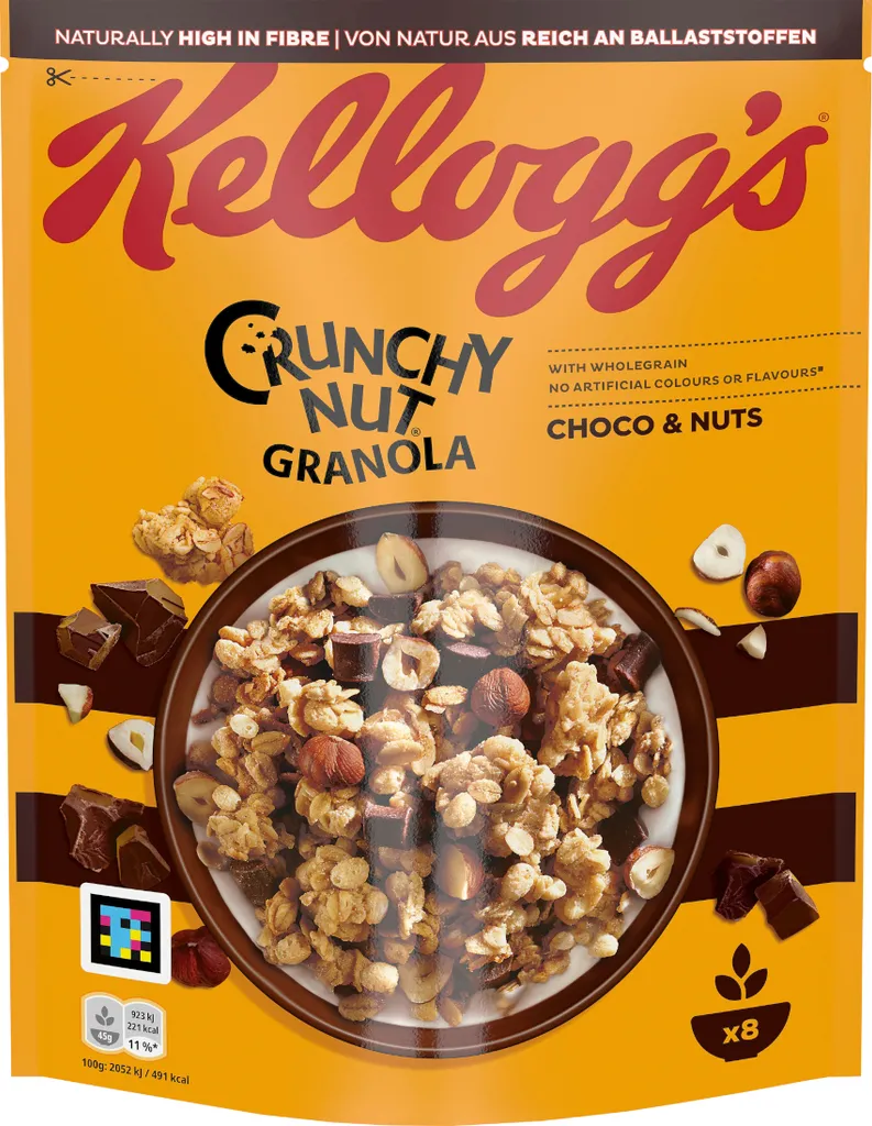 Kellogg Kelloggs Crunchy Nut Oat Granola Choco and Hazelnut Pack 380g