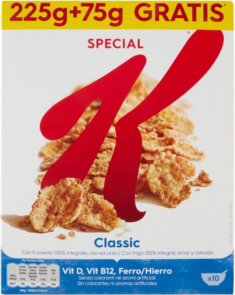 Kellogg's Special K Classic Rice Flakes Whole Grain Wheat and Barley with Vitamins and Minerals 300g Cereal Flakes 300g
