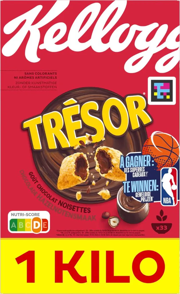 Kellogg's Tresor Choco Nut Crispy Cereal Pillows Pack 1000g