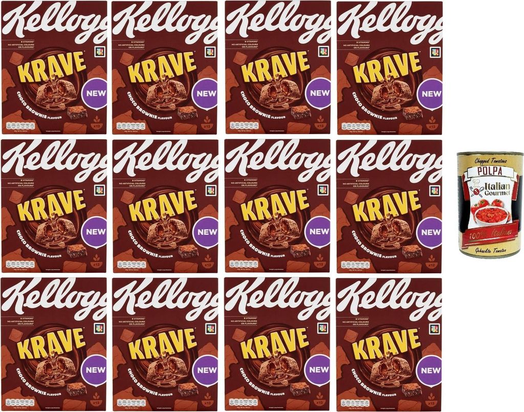 Italian Gourmet E.R. Kellogs Krave Choco Brownie Flavour 12x 375gr + Italian Gourmet polpa 400g