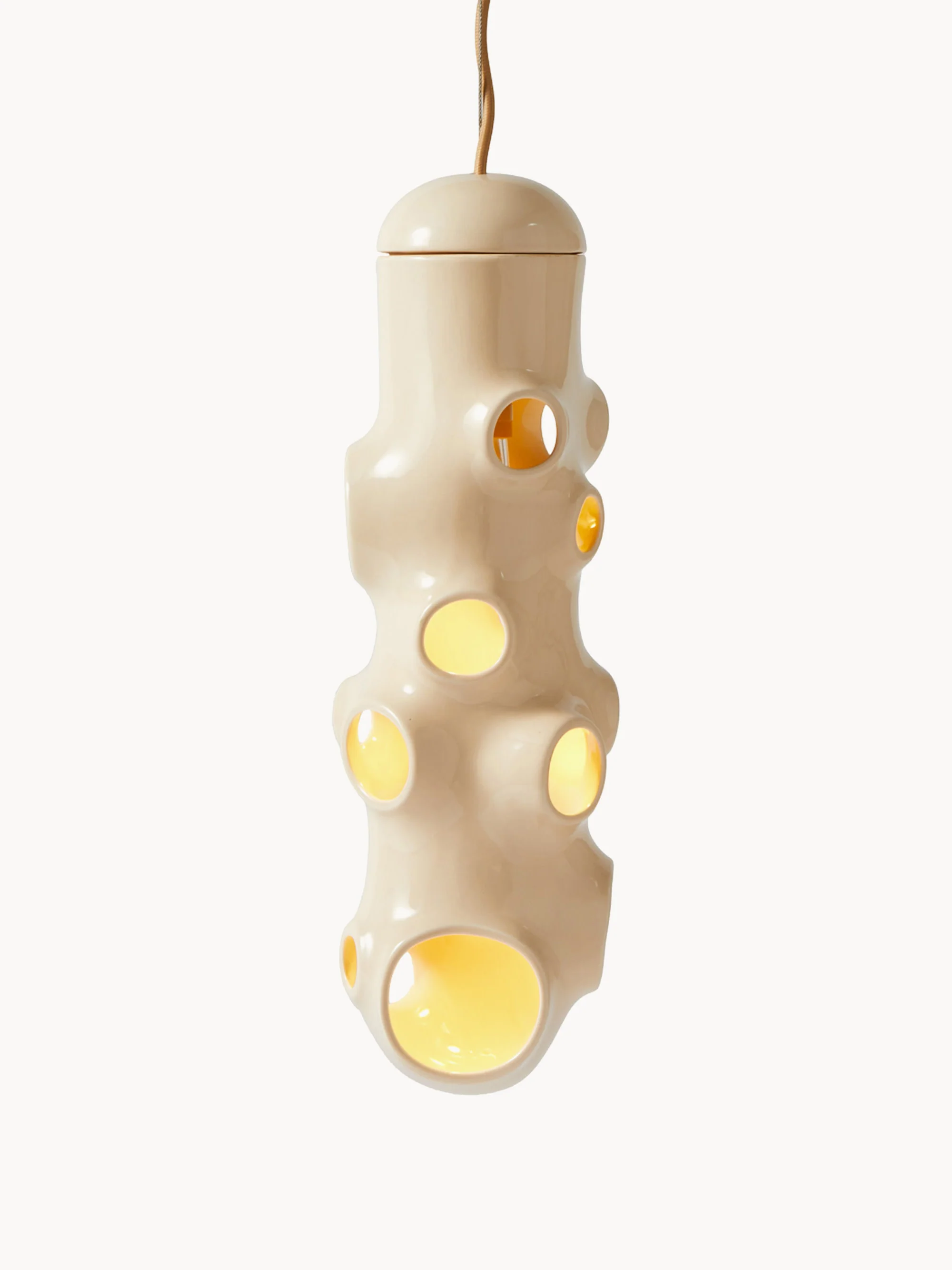 POLSPOTTEN Bull ceramic pendant light, Creamy white