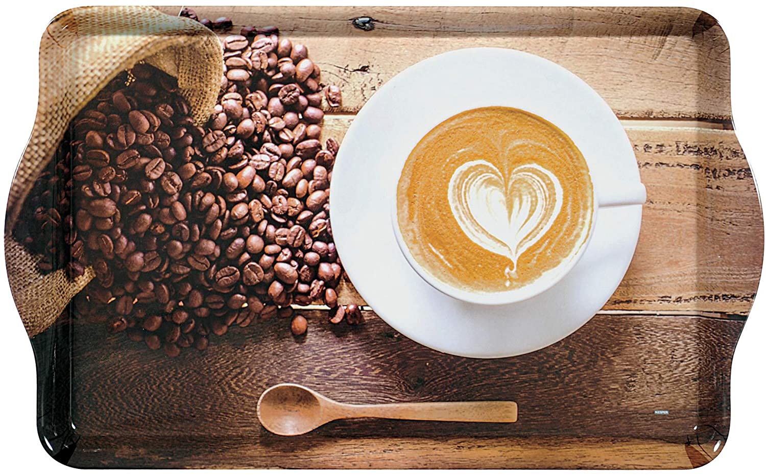Kesper 77429 Serving Tray 48 x 30 x 3.5 cm Coffee Cup Motif