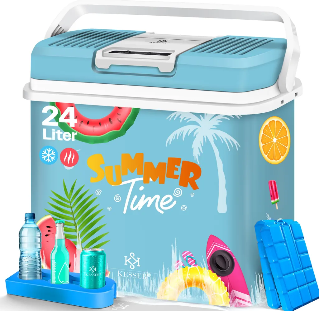 KESSER® 24 Liter Cooler Box | COOLS and WARMS | Thermoelectric Cooler Box 12 Volt and 230 Volt | Mini Fridge | for Car and Camping | + | Mini Fridge | Car and Camping