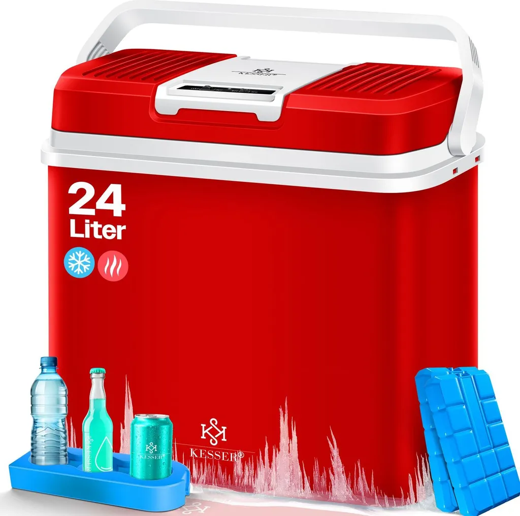KESSER® 24 Liter Cooler Box | COOLS and WARMS | Thermoelectric Cooler Box 12 Volt and 230 Volt | Mini Fridge | for Car and Camping | + | Mini Fridge | Car and Camping