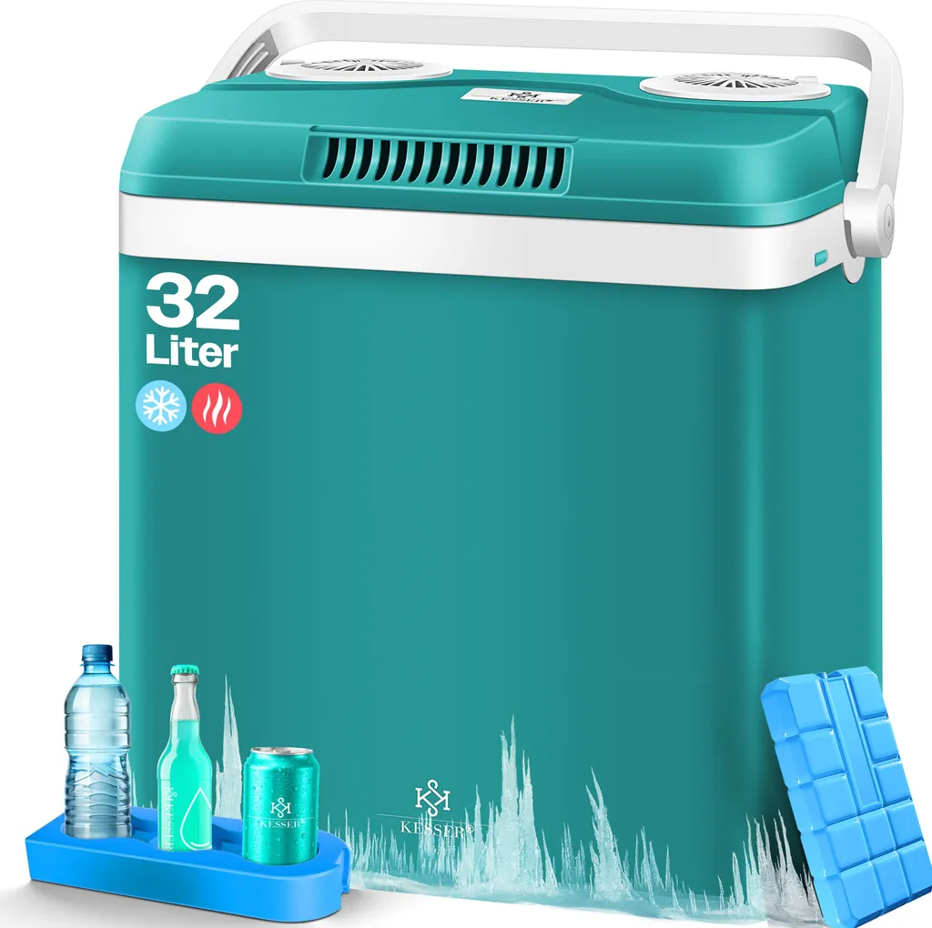 KESSER® 32 L Cooler Box 12V, 230V Plug, Mini Fridge, Thermoelectric Warming Box