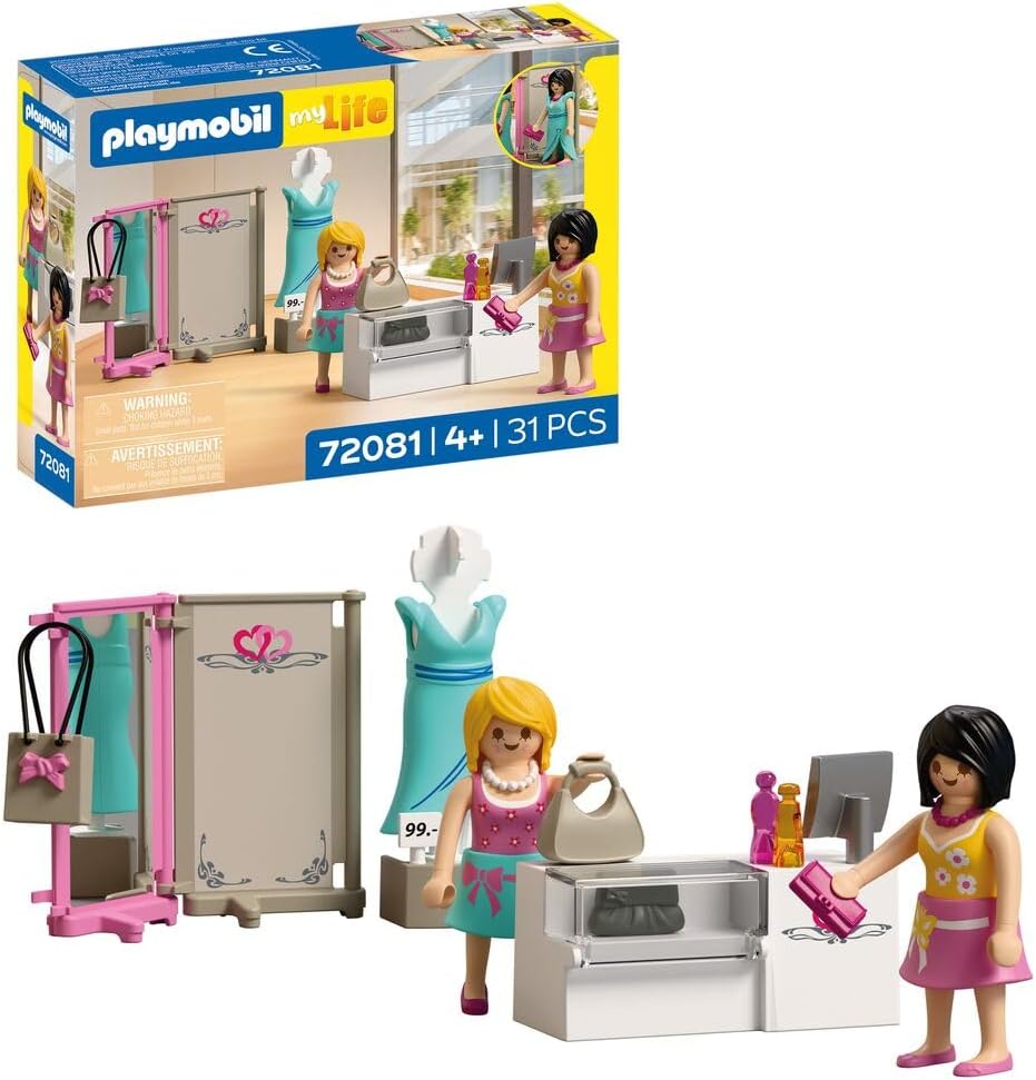 PLAYMOBIL MyLife 72081 Fashion Boutique 2 Figures with Mannequin and Sales Counter Promotes Creativity Children\'s Toy from 4 Years