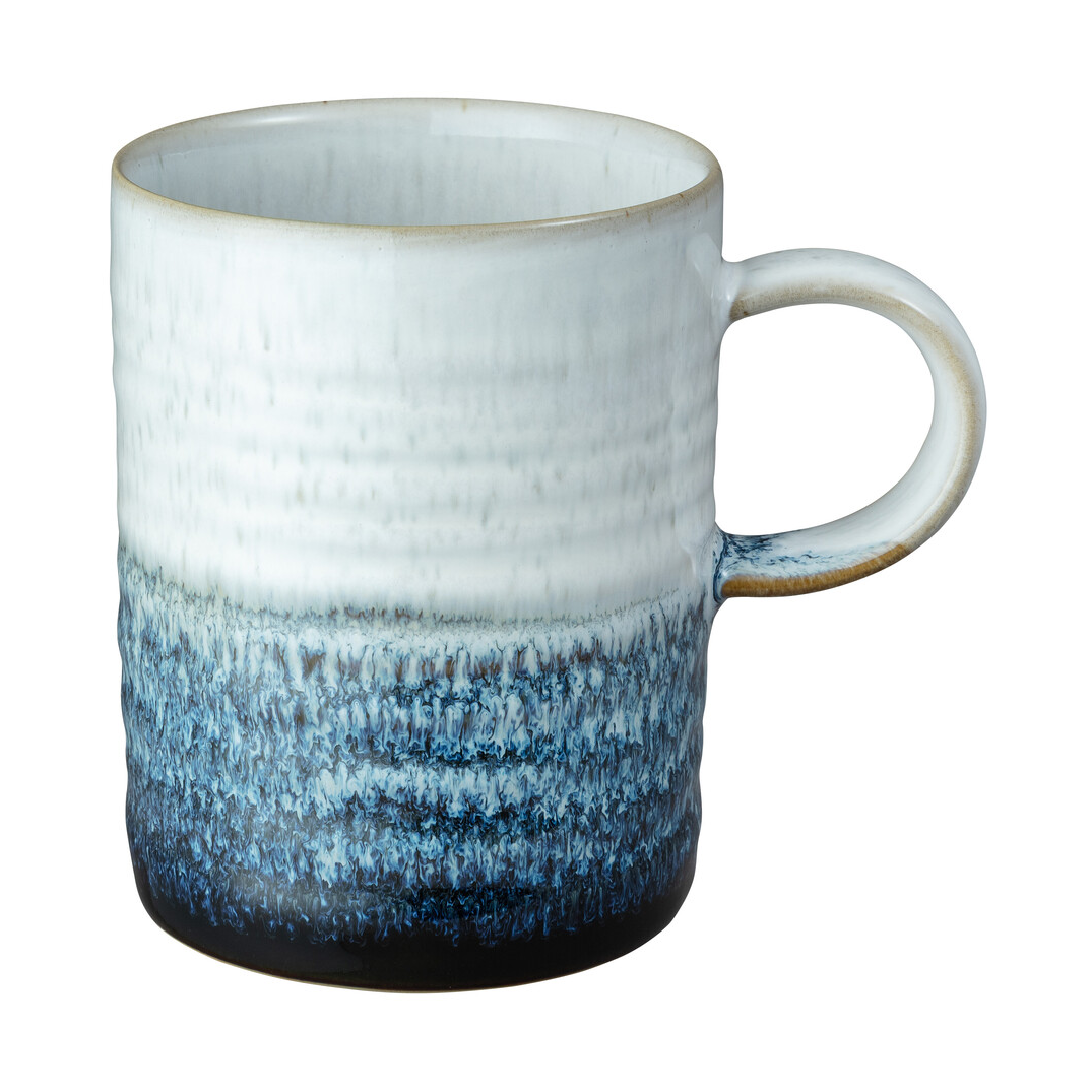 Denby Kiln blue ridged mug, 41 cl