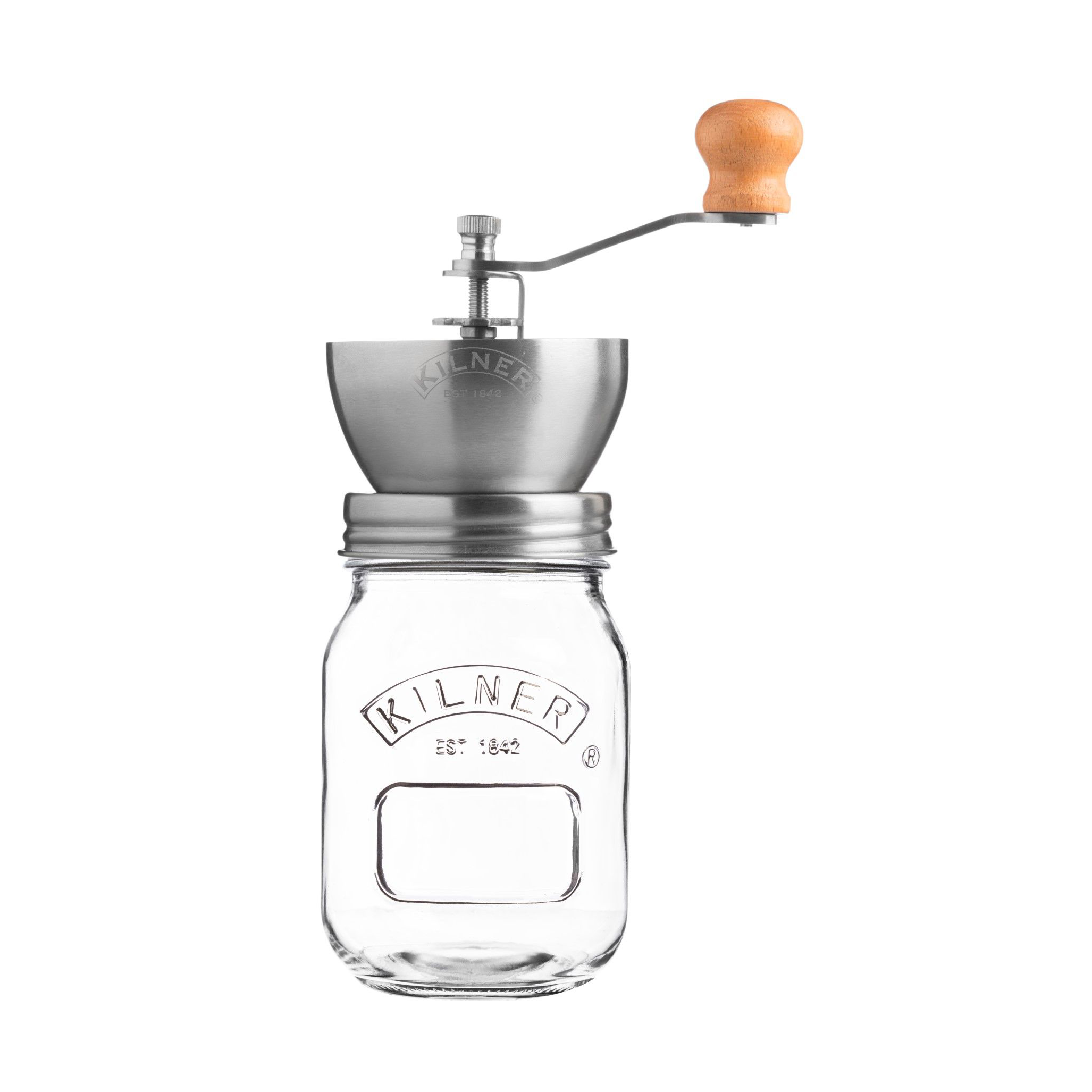 Kilner Coffee Grinder, Clear Stainless Steel, 0.5 l