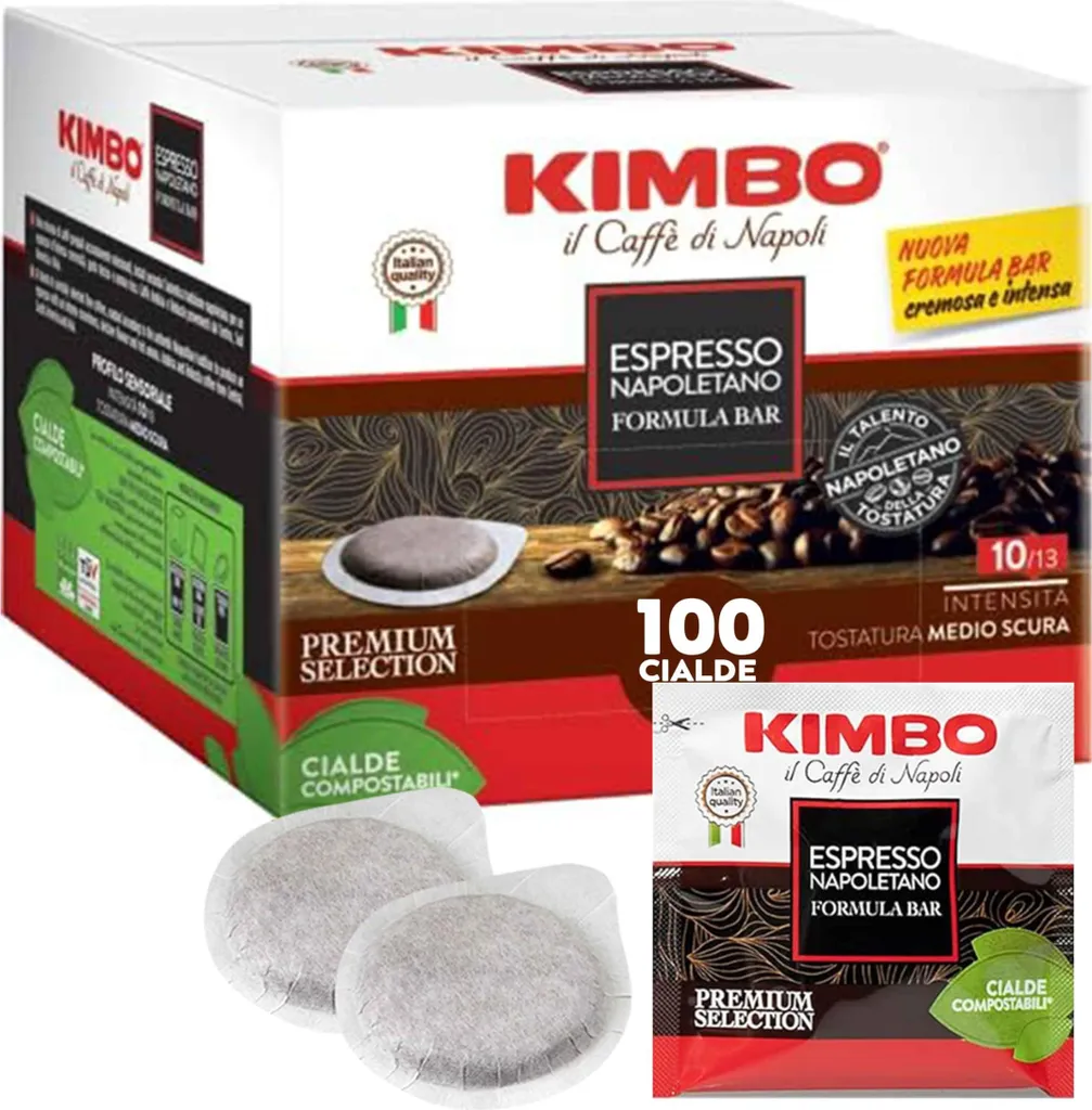 Kimbo Espresso Napoletano ESE 44 mm Coffee Pods – Intense Italian Espresso – Aromatic, strong & dark roasted – Compatible with ESE/44 mm machines 700g