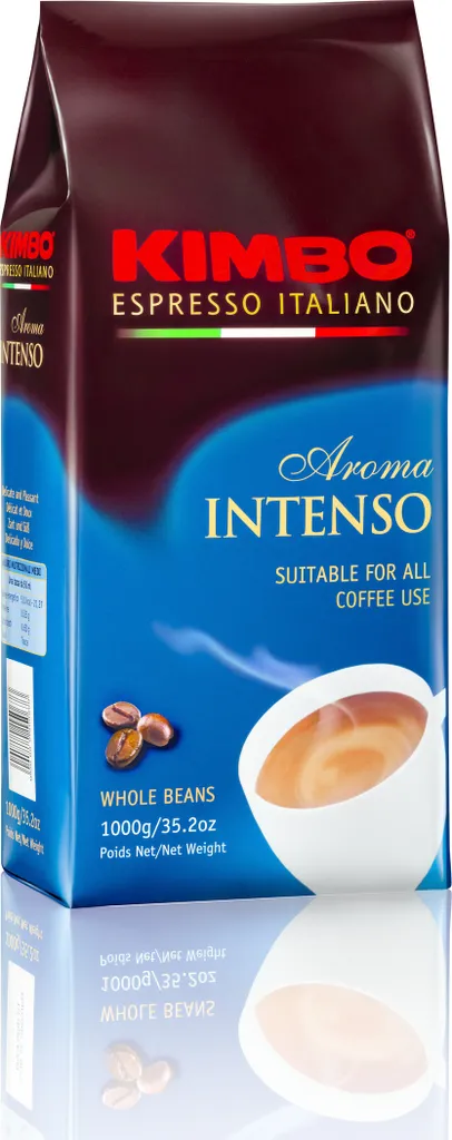 Kimbo Intenso whole coffee beans, ideal for espresso, 1 kg bag