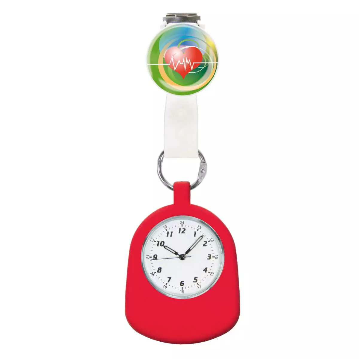 Kimetec CBC CLIPwatch nurse watch, Heart, Red