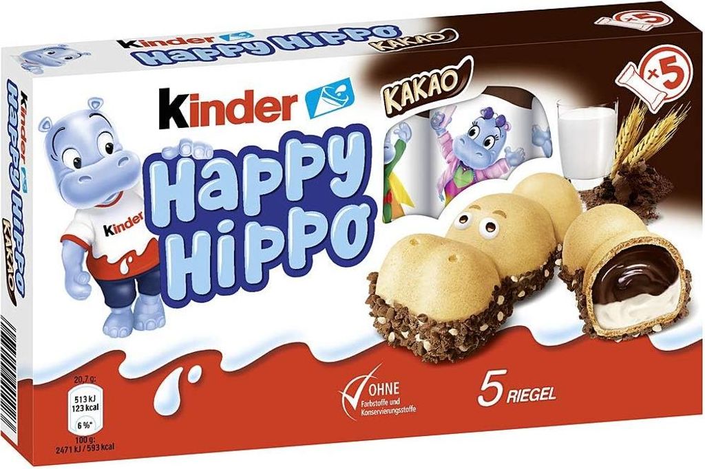 KINDER Children's Happy Hippo cocoa cream (3x103.5g/3x3.27oz) pack of 3 310.5g
