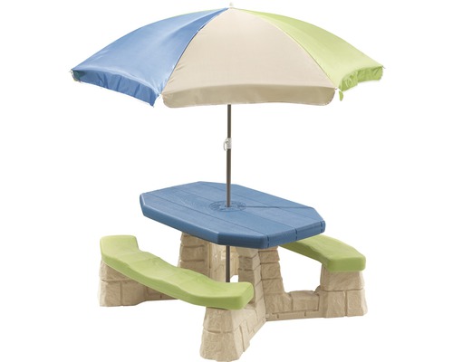 Step 2 Children's picnic table Step2 plastic with parasol 109x104x52 cm green-blue