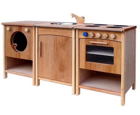 Schöllner Holzspielzeug Children's kitchen, solid wood, 3-piece set 18300g