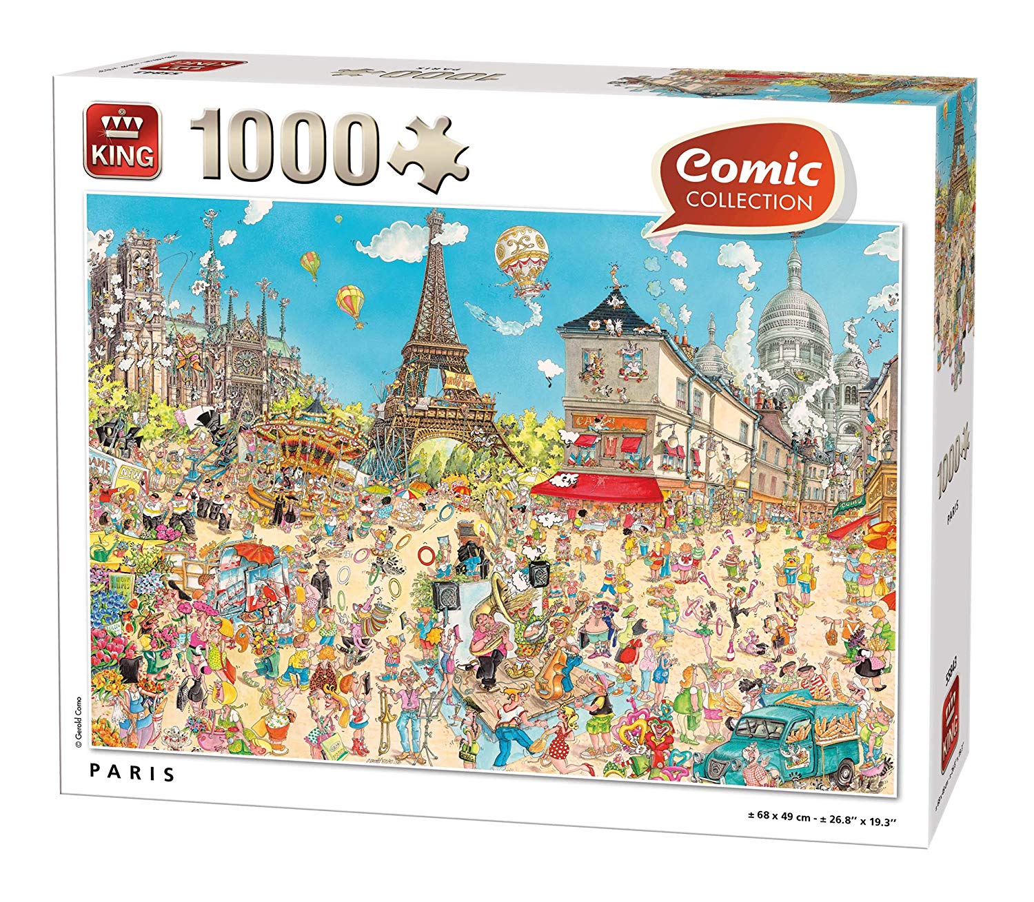 King 55843 Jigsaw Puzzle 68 x 49 cm Comic Cartoon Paris 1000 Pieces Full Co