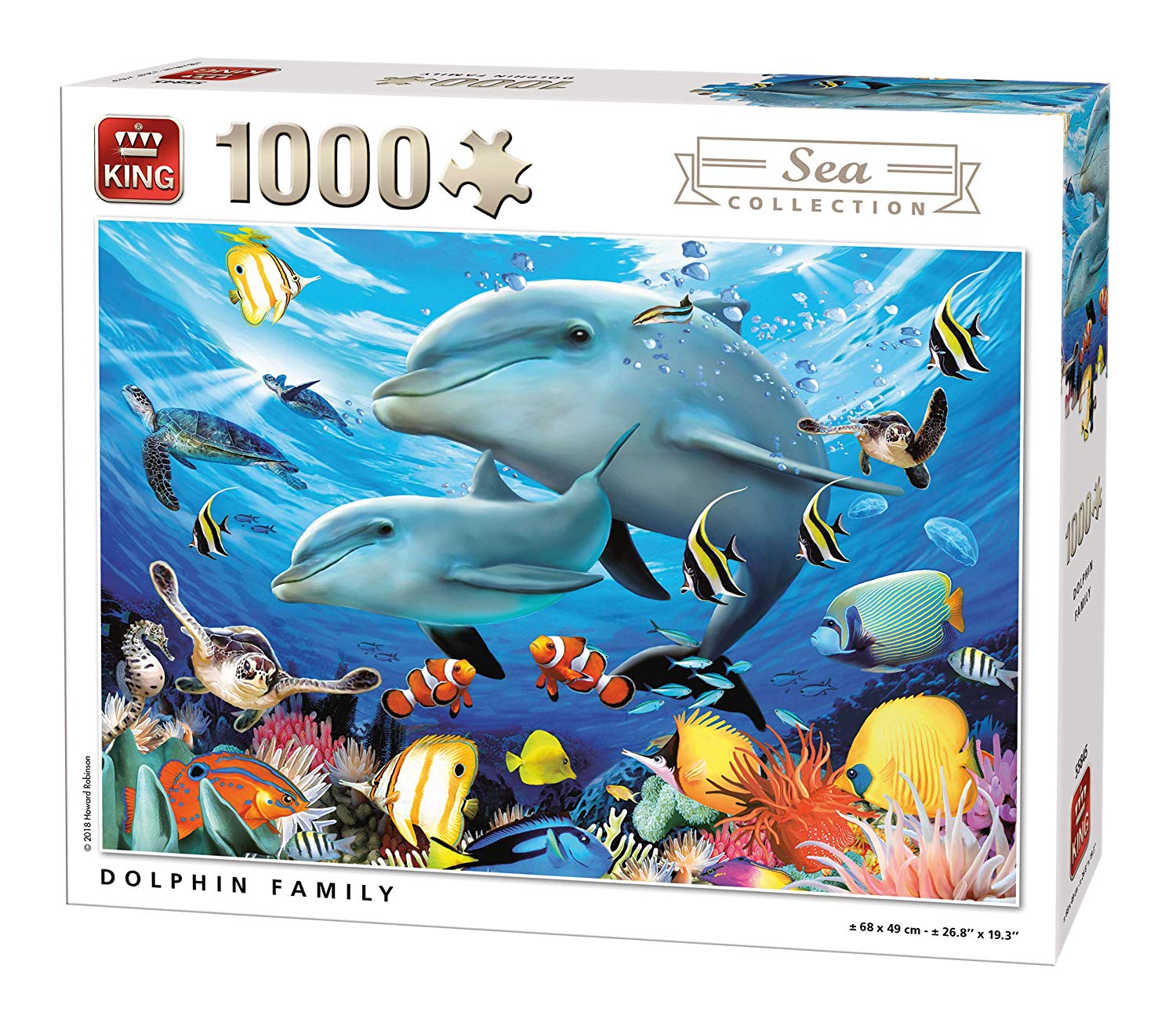 King 55845 Puzzle Dolphin Family 1000 Pieces Full Colour 68 X 49 Cm