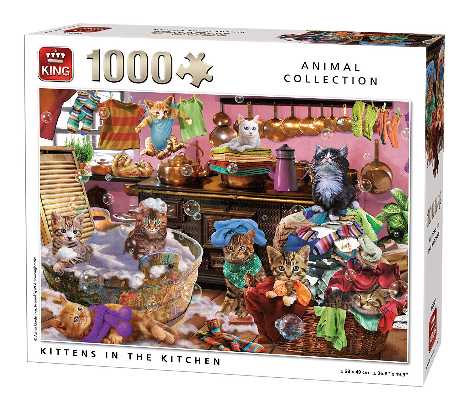 King 55847 Jigsaw Puzzle With Kittens In The Kitchen 1000 Pieces 68 X 49 Cm