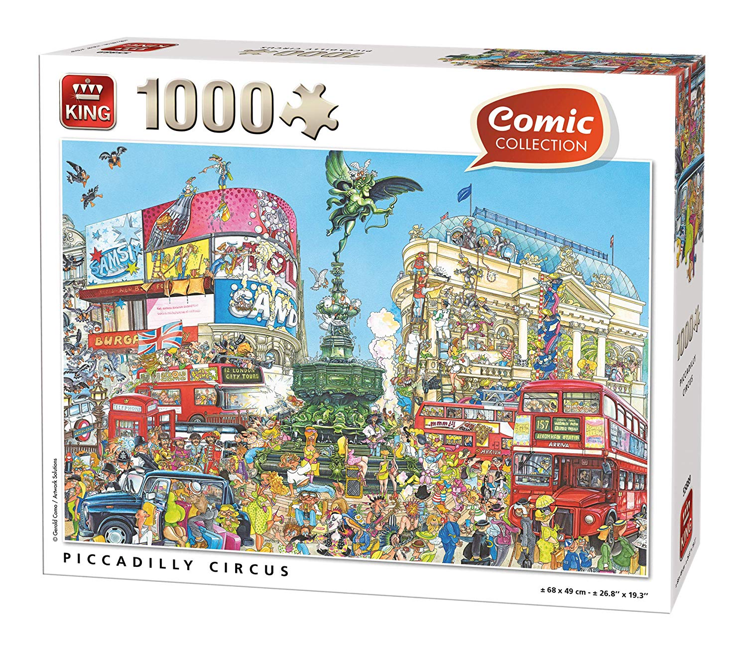 King 55889 Comic Cartoon Picadilly Circus 1000 Pieces 68 x 49 cm Full Colou