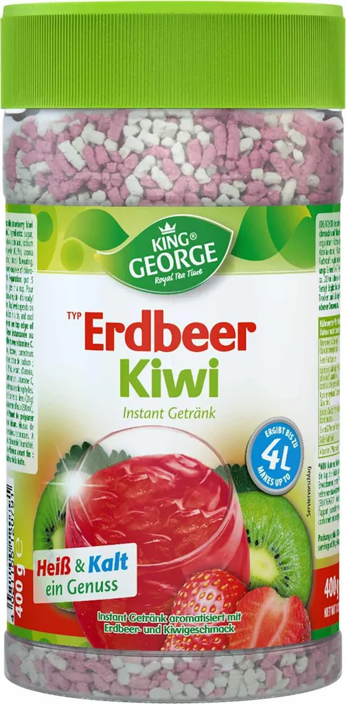 Lutz King George Instant Tea Strawberry-Kiwi (1 x 400g bottle) 400g
