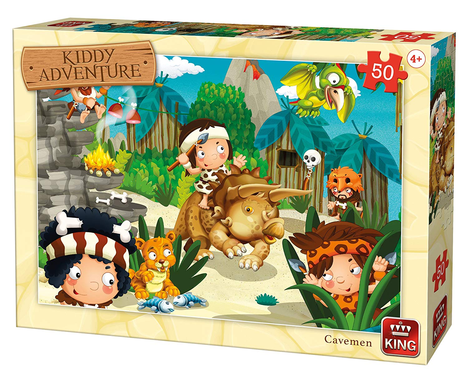 King Kng05792 Childrens Puzzle Caveman 50 Pieces Assorted