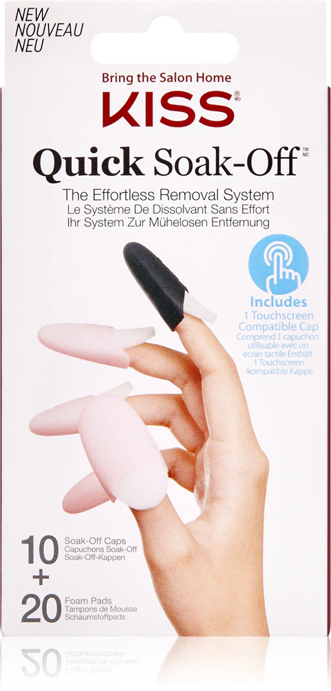 KISS Quick Soak-Off Remover Caps Set for Nails