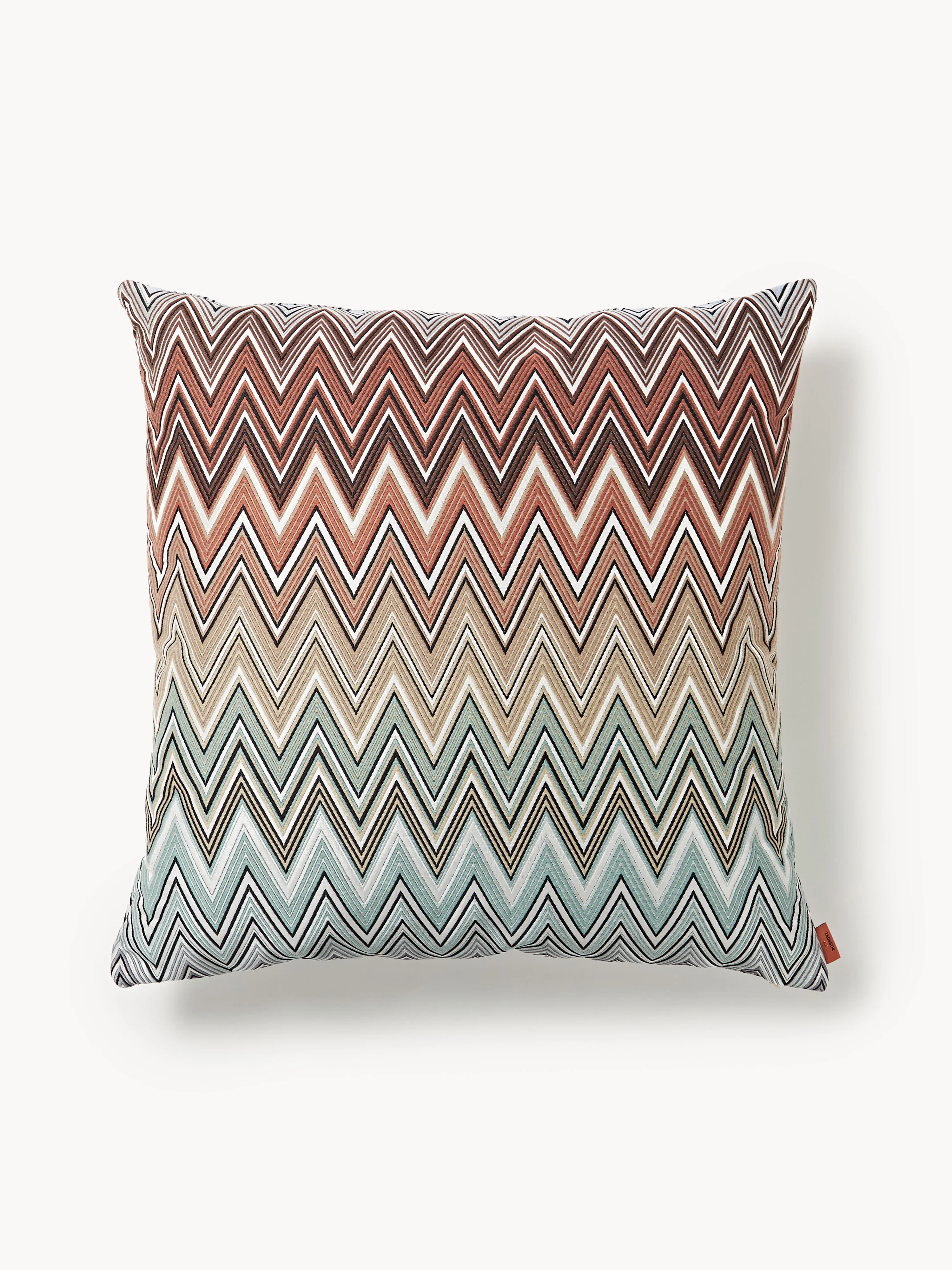 Missoni Birmingham Pillow, Brown and blue tones, off-white