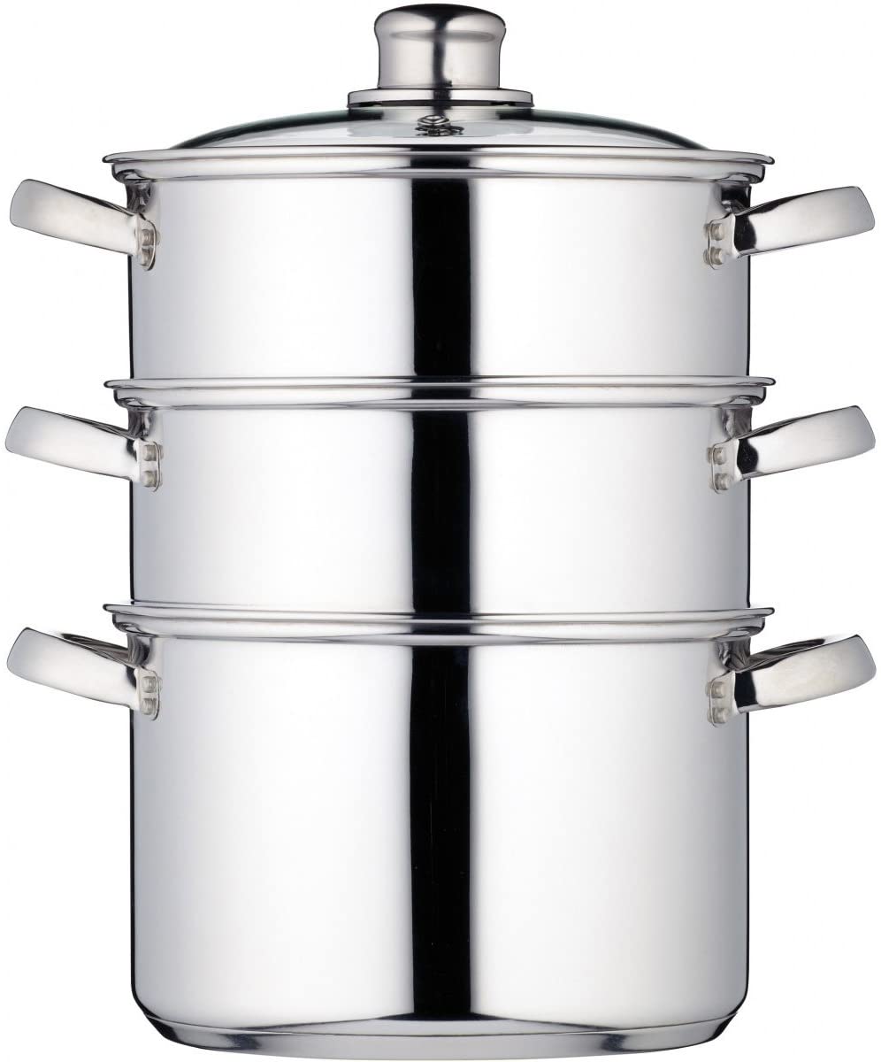 KitchenCraft Kitchen Craft 20 cm Clearview Stainless Steel 3-tier Steamer