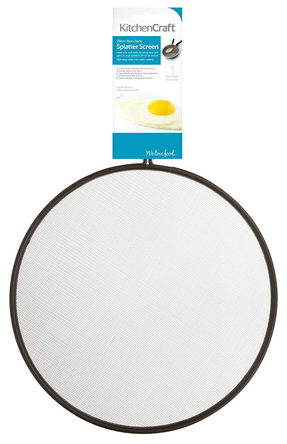 KitchenCraft Kitchen Craft 29 Cm Black Wire Non-Stick Splatter Screen