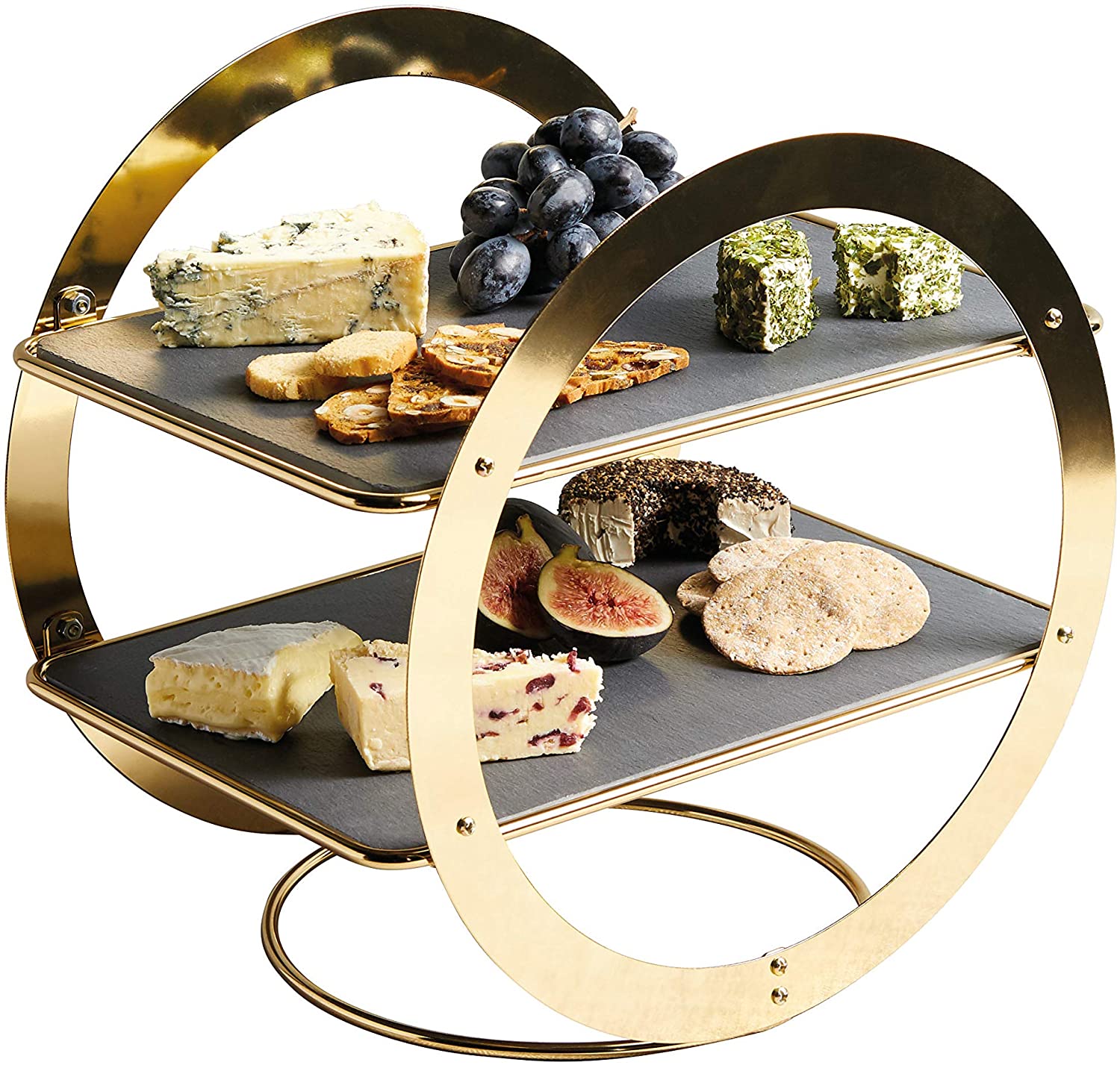 KitchenCraft Artesà geometric glass cheese